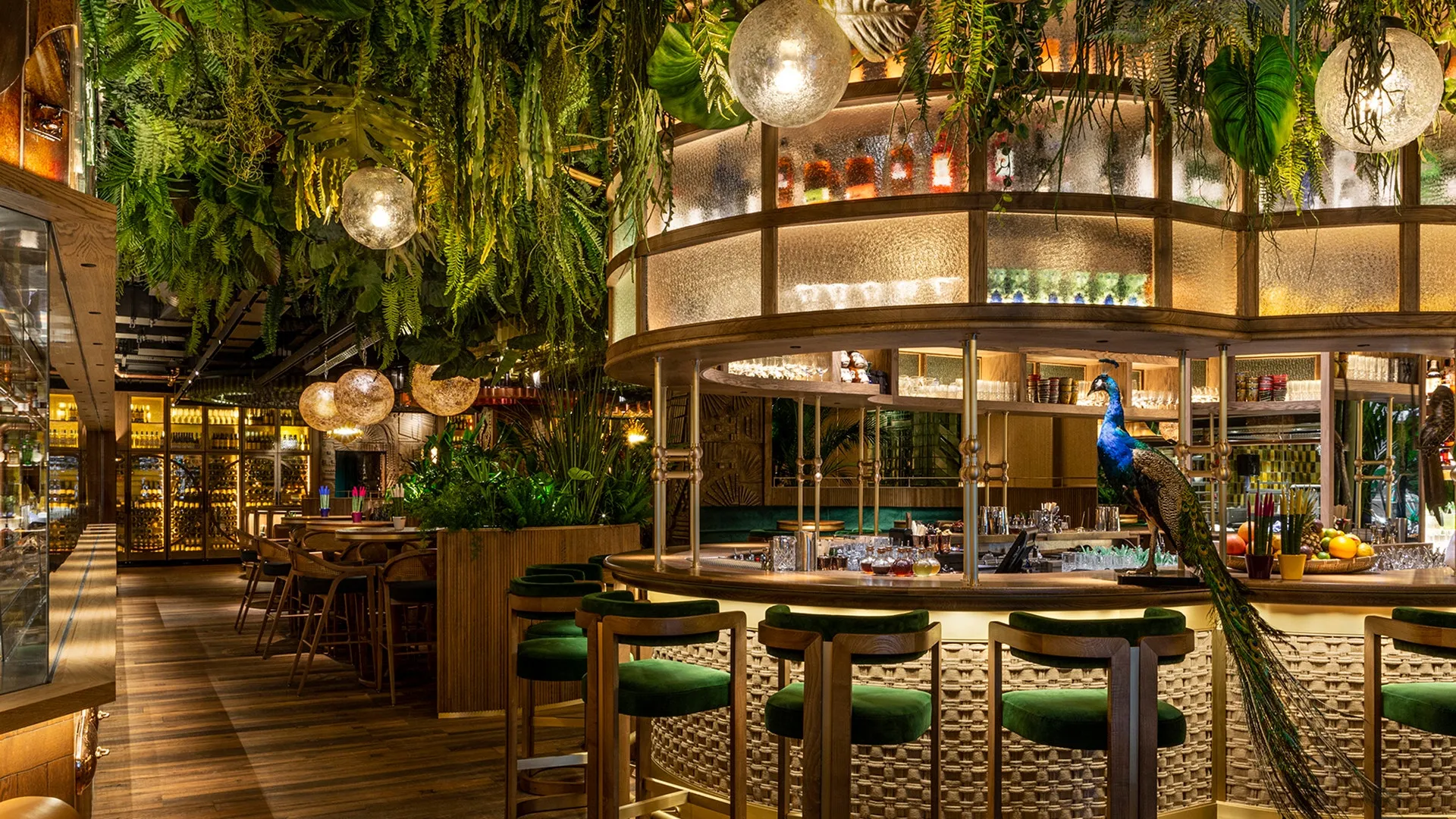 The rainforest-inspired interior at Amazonico London