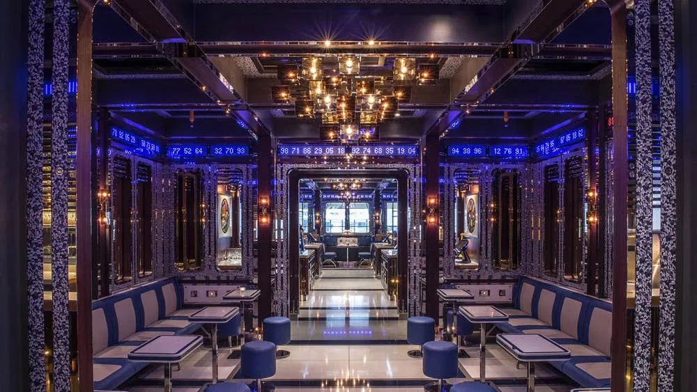 The all-booth dining room at Bob Bob Cité in the Leadenhall Building