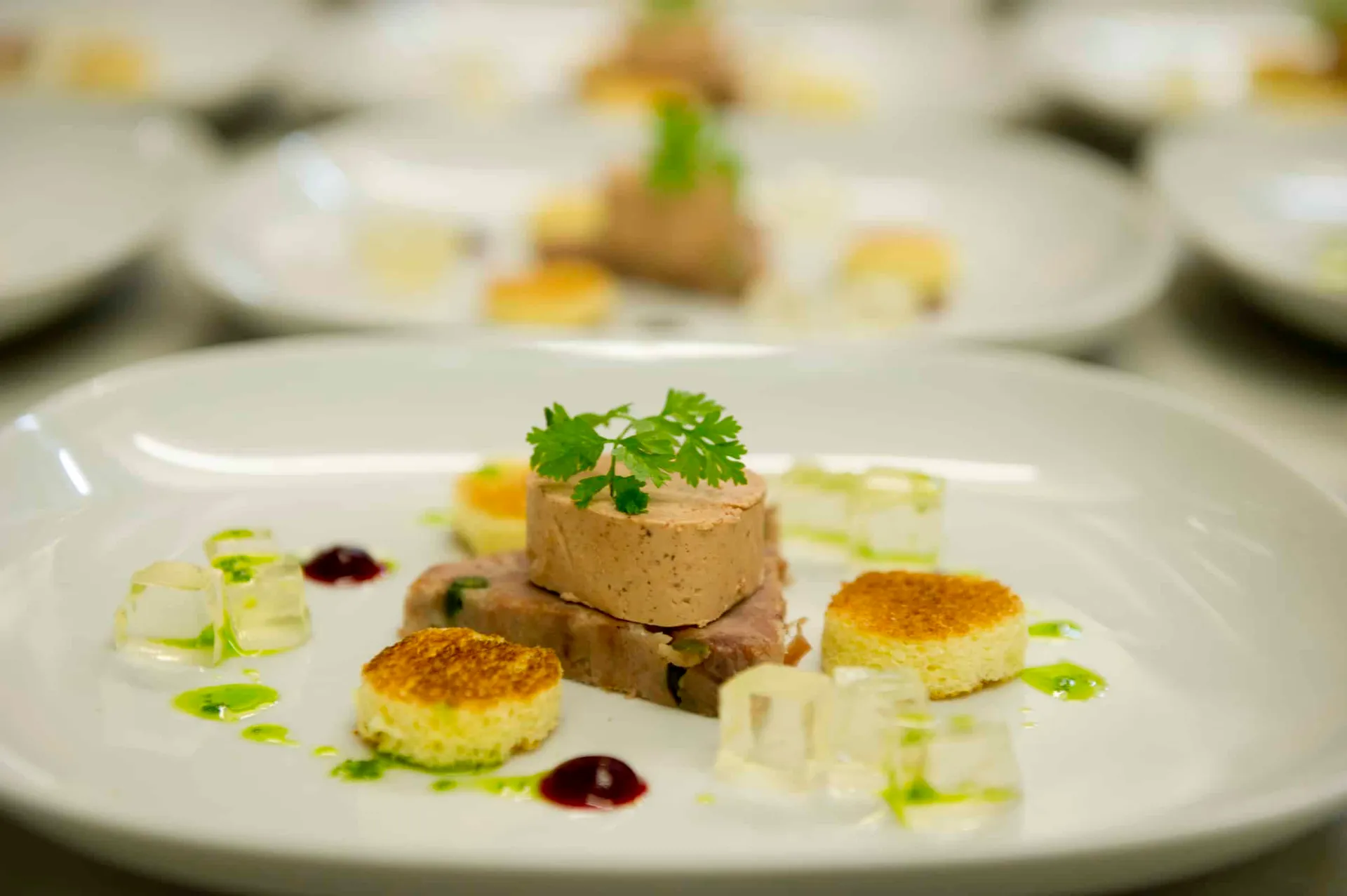 A plated terrine starter at Chez Vous in Purley