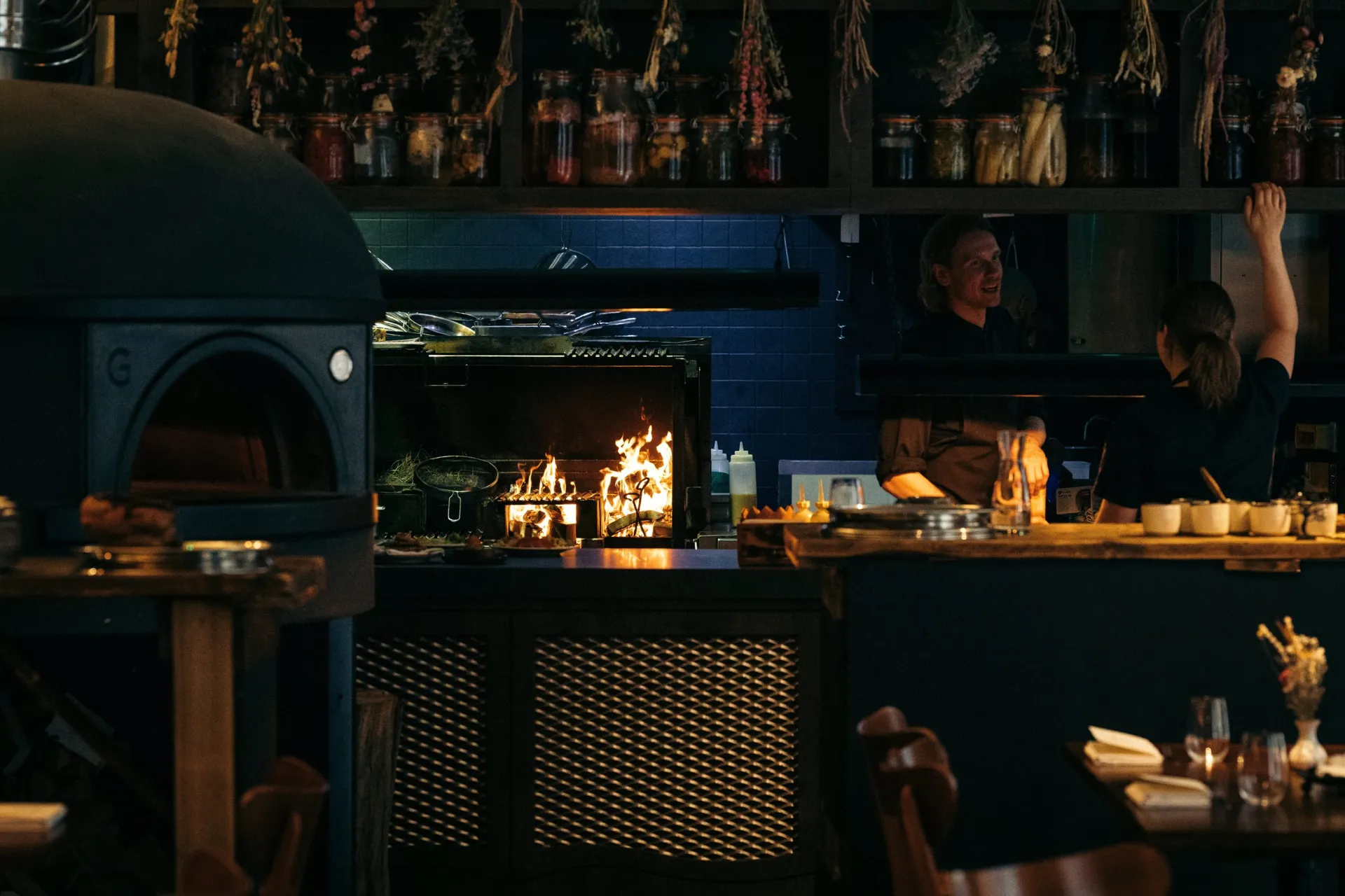 The open wood-fire kitchen at Ekstedt at the Yard