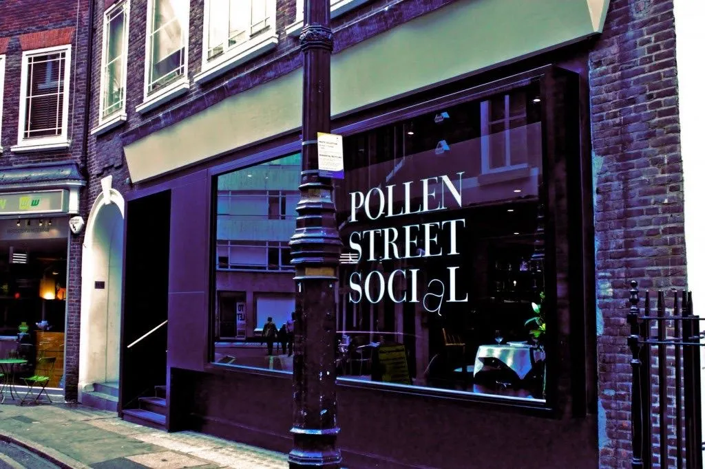 The Pollen Street Social shopfront in Mayfair, London